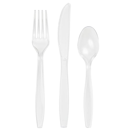 Assorted Plastic Cutlery, Clear, 288PK